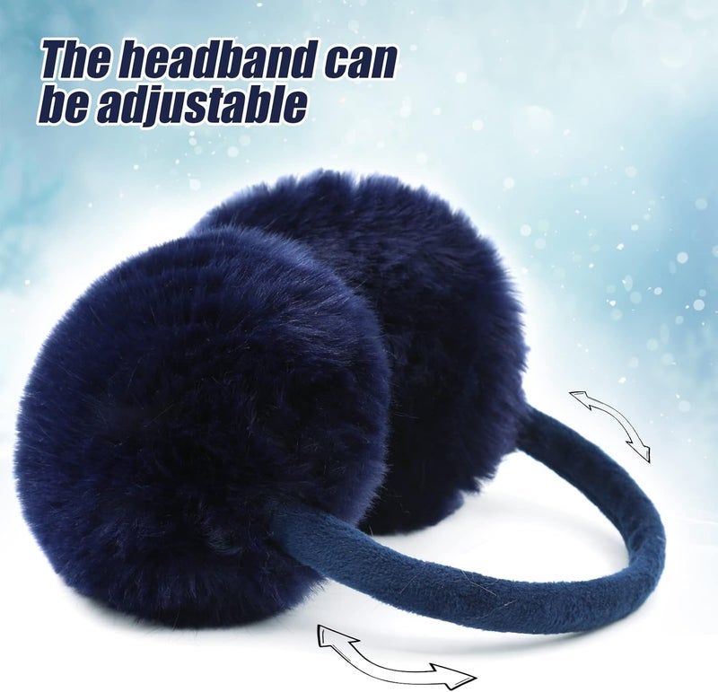 FSTEOE Winter Ear Muffs Women Warm Earmuff Girls Ear Warmers Soft Plush Outdoor Adjustable Ear Cover - Image 3